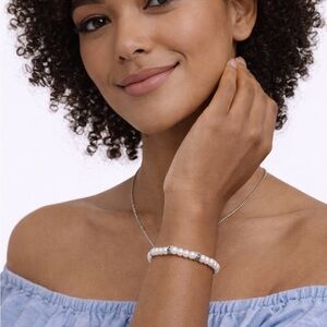 Pearl Bracelet with Cubic Zirconium Accents